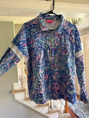 Lilly Pulitzer Popover Jonah Zip Pullover